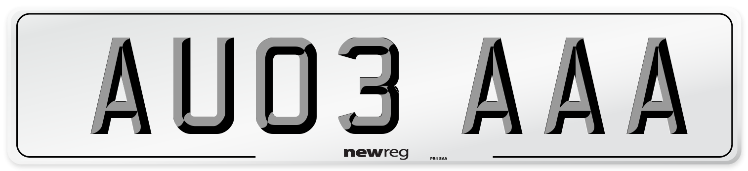 AU03 AAA Number Plate from New Reg